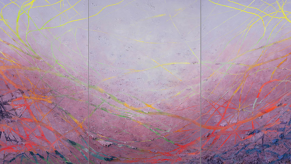 2026, Field of Frequency, Triptych oil painting by Zelko Nedic