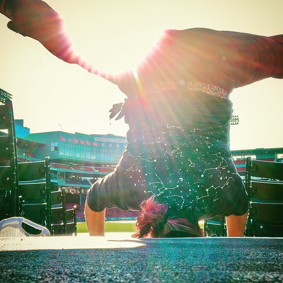 sometimes I practice yoga at work when I'm standing by.