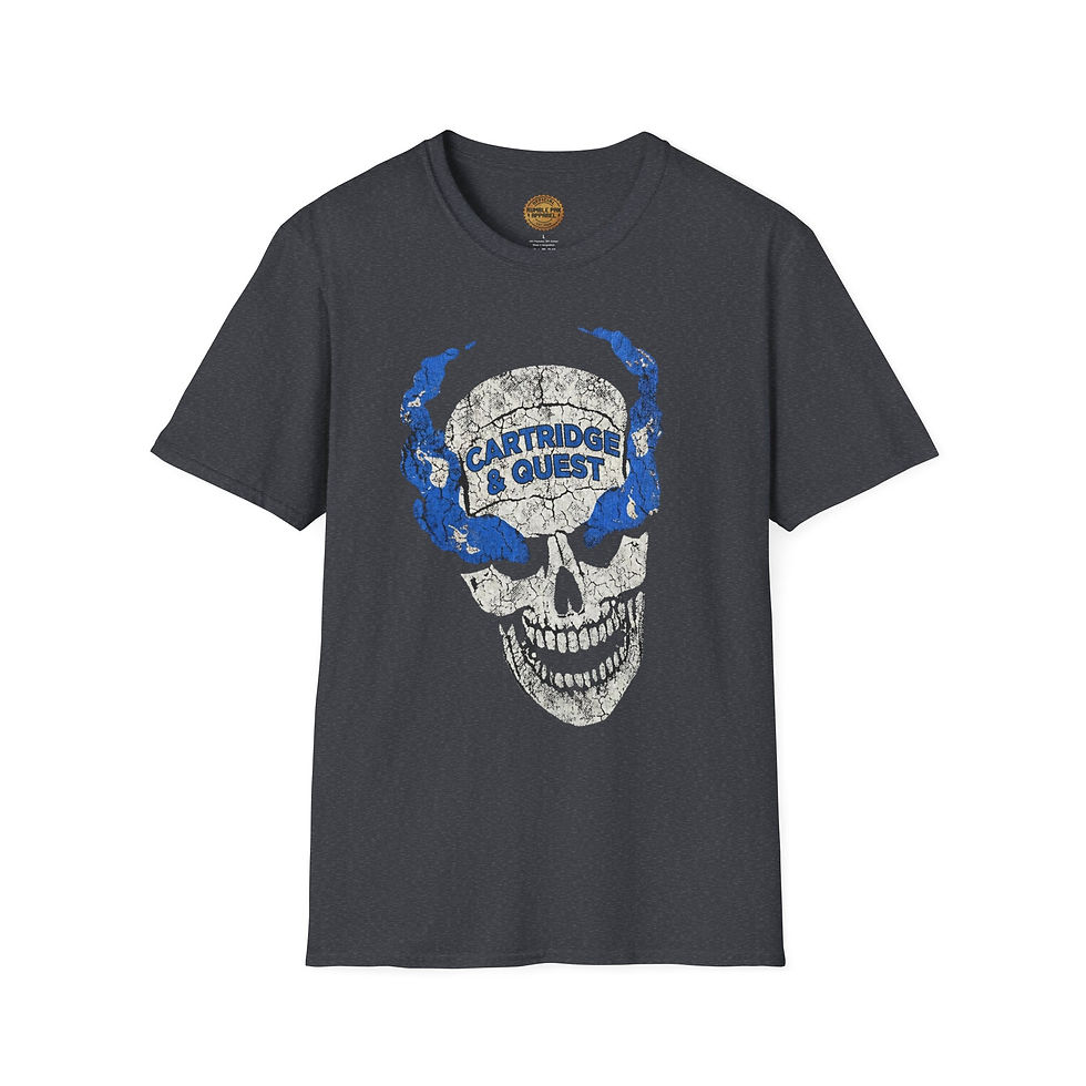 Thumbnail: Skull Logo T-Shirt — "Cartridge Quest" Retro Gaming Graphic