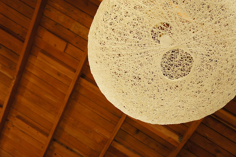 Ceiling light, wooden beams picture