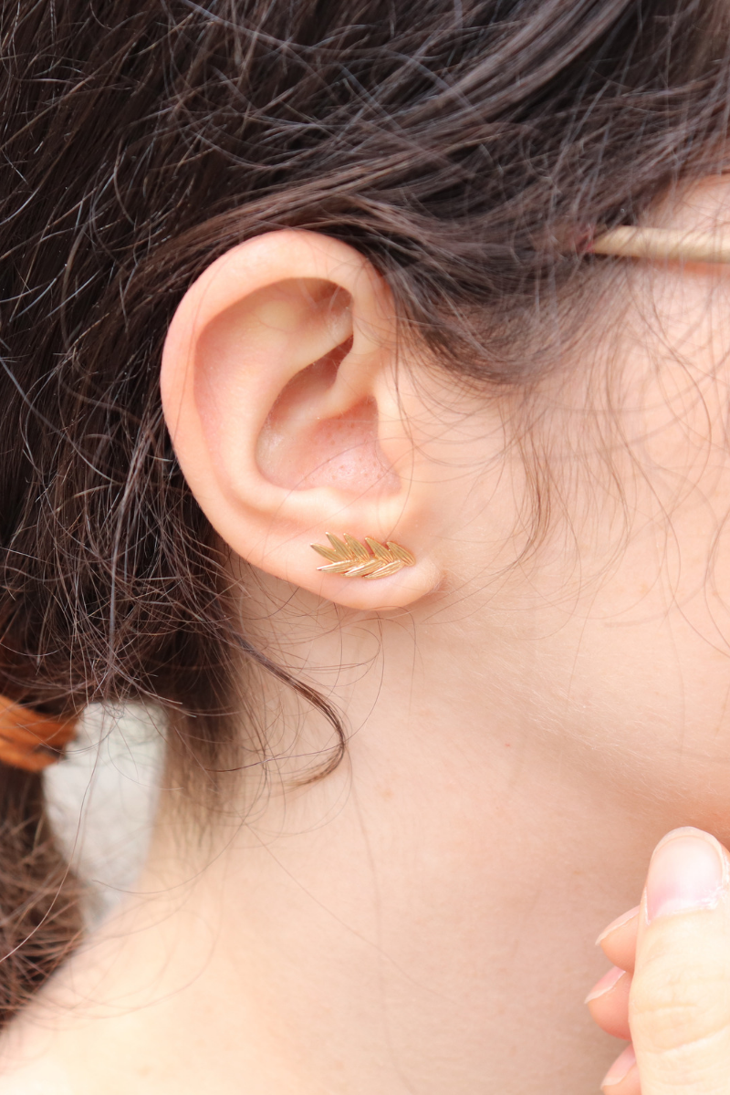 photo des boucles d'oreille épis de blé de chez moonlax