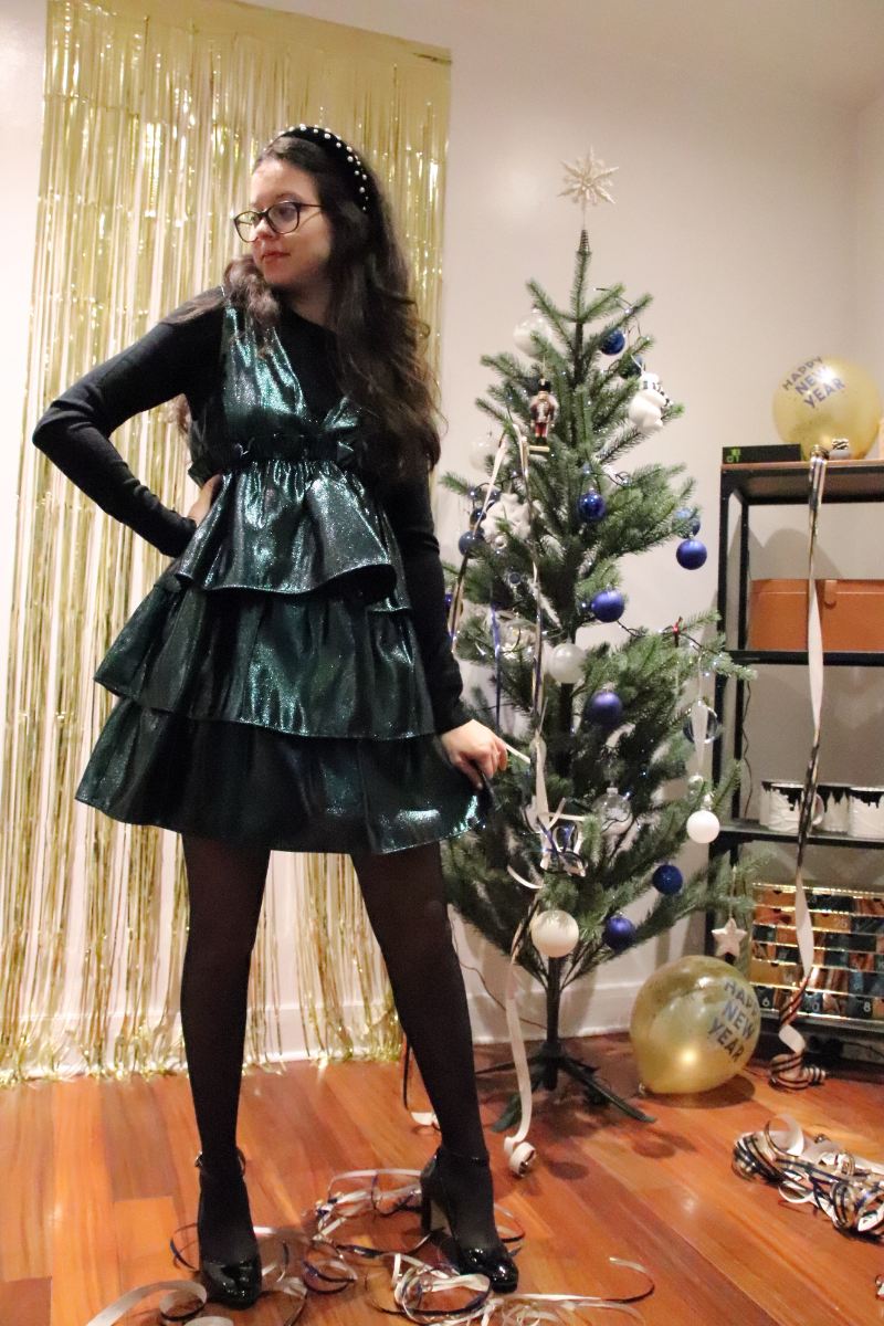 Ma robe verte à paillette pour noël