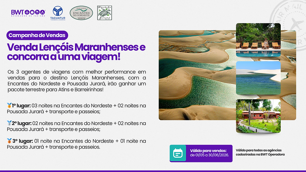 Venda Lençóis Maranhenses e concorra a uma viagem!