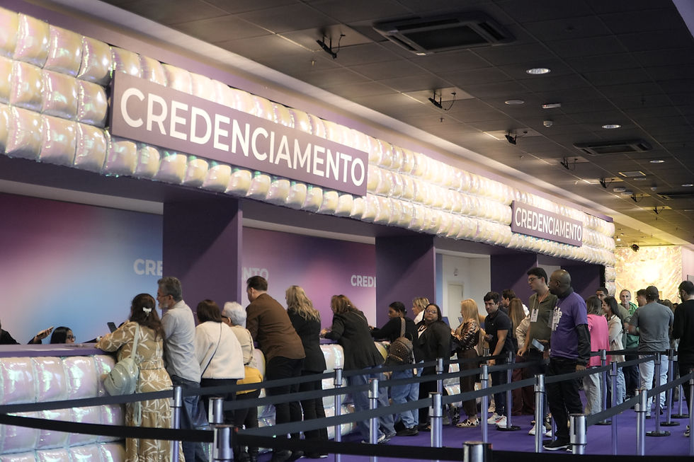 Espaço para credenciamento presencial da última edição
