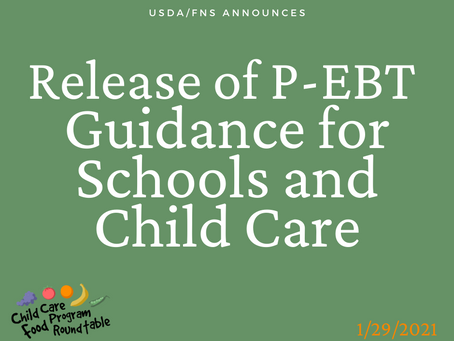 USDA/FNS releases updated guidance for P-EBT, including child care