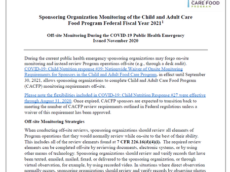 USDA Releases Off-site Monitoring Best Practices Fact Sheets