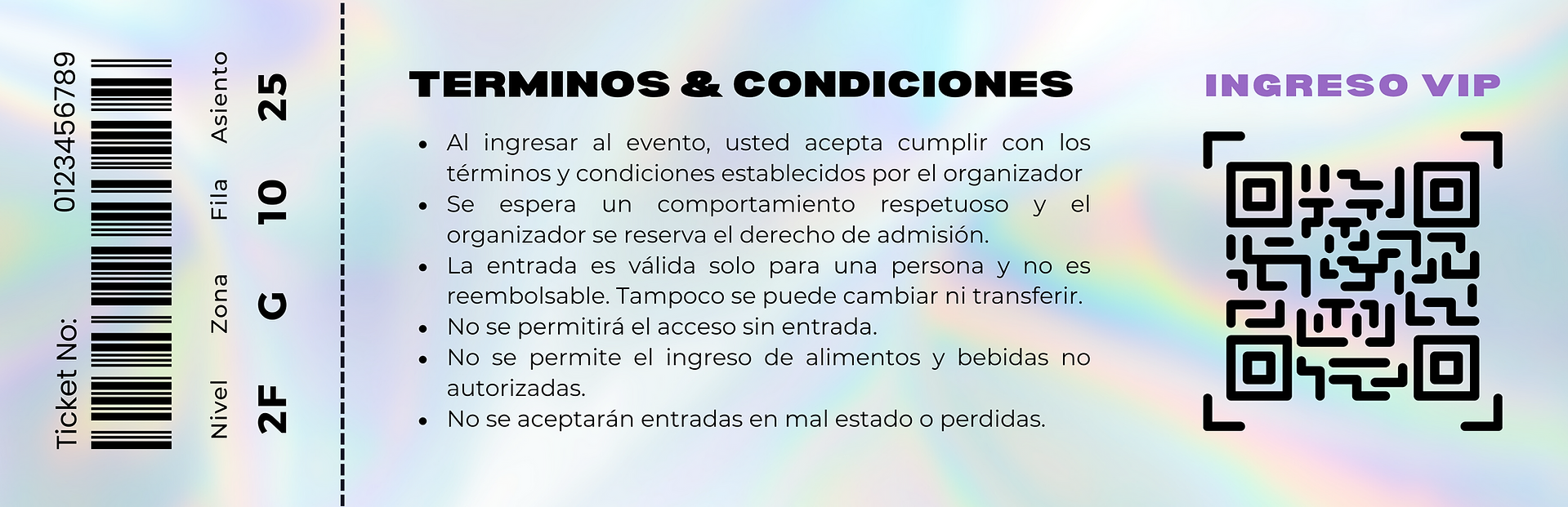 Ejemplo de entrada a un concierto