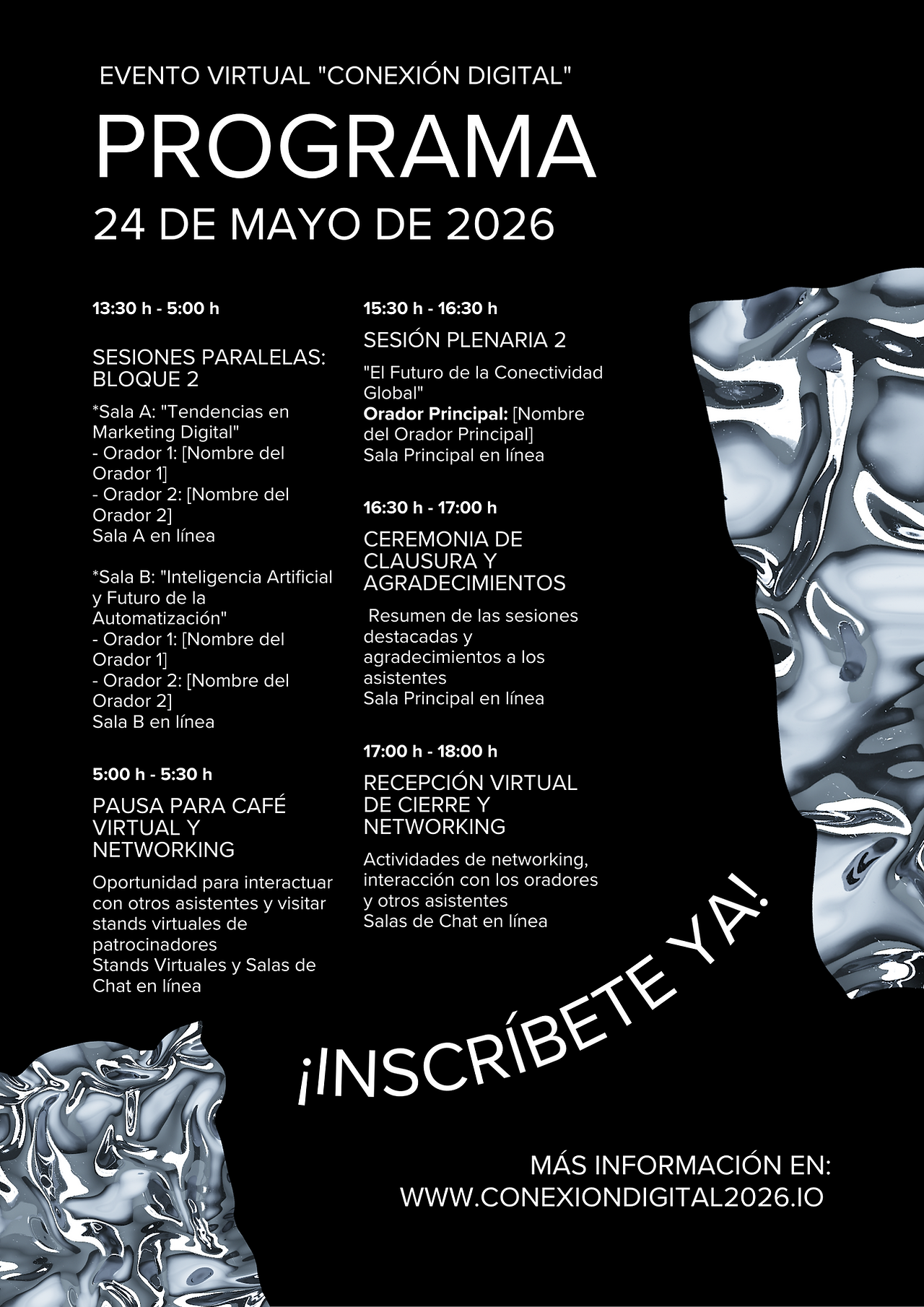 Ejemplo del programa de un evento virtual