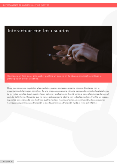Ejemplo de un informe de RRSS