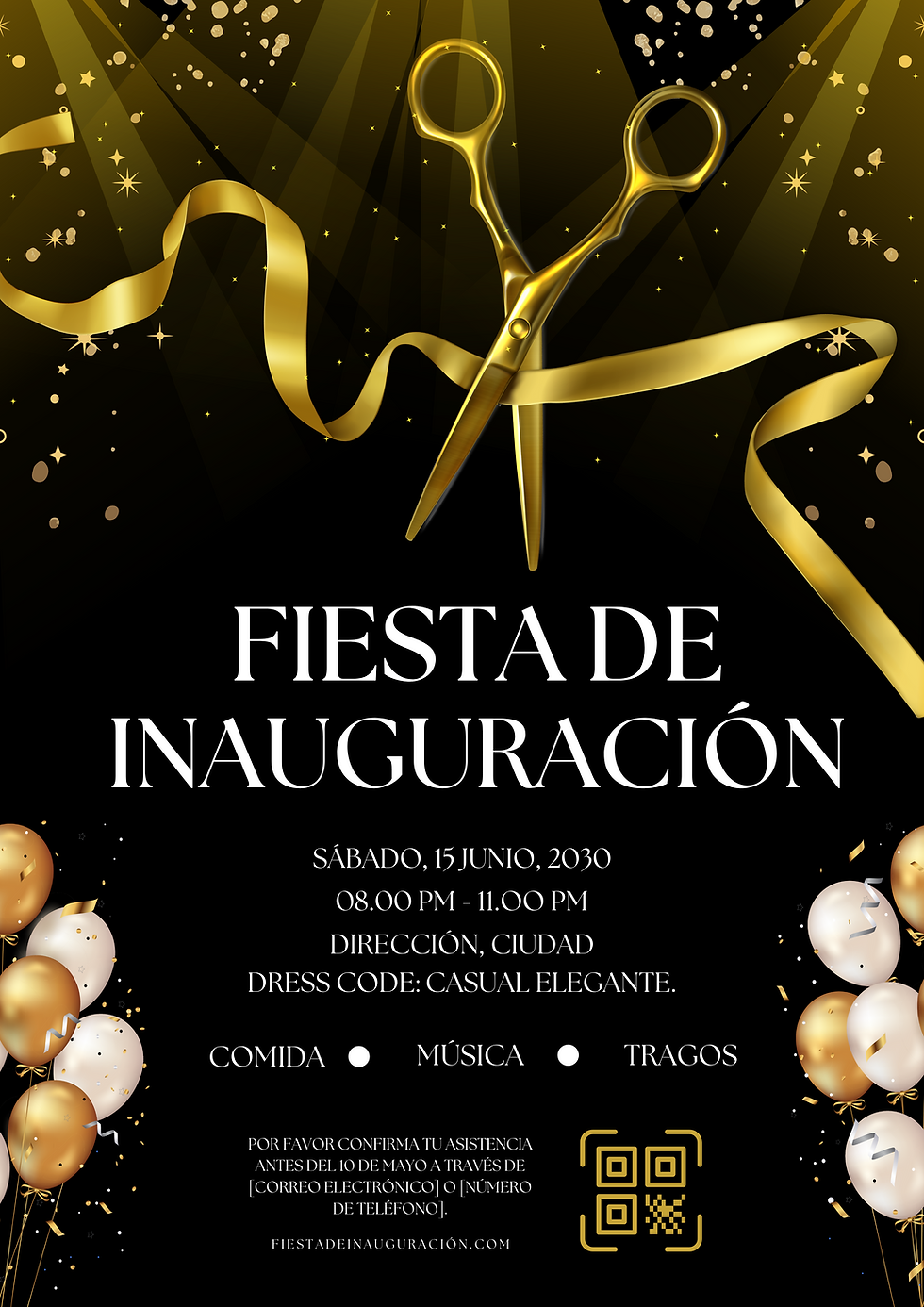 ejemplo invitación fiesta inauguración