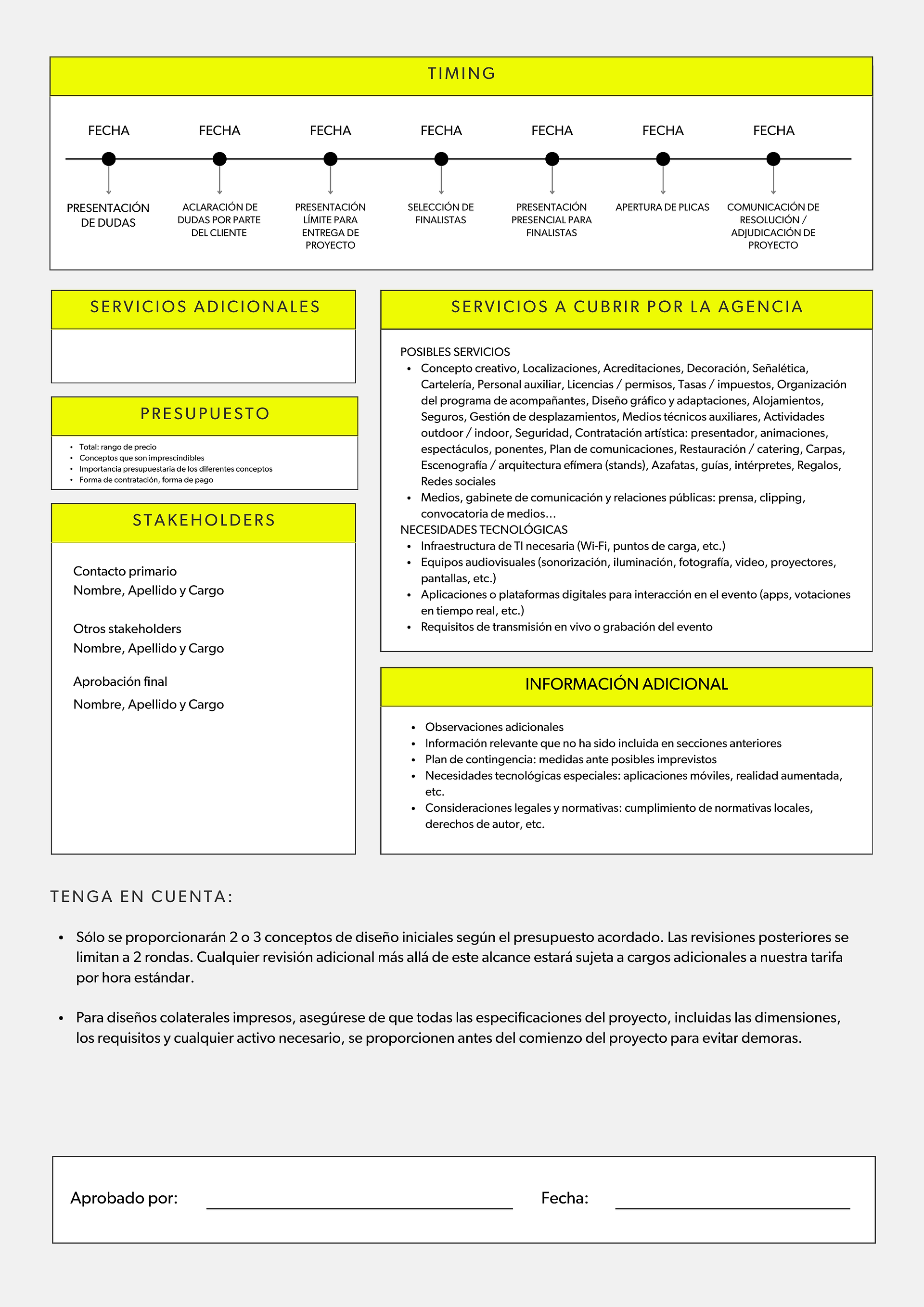 brief para evento