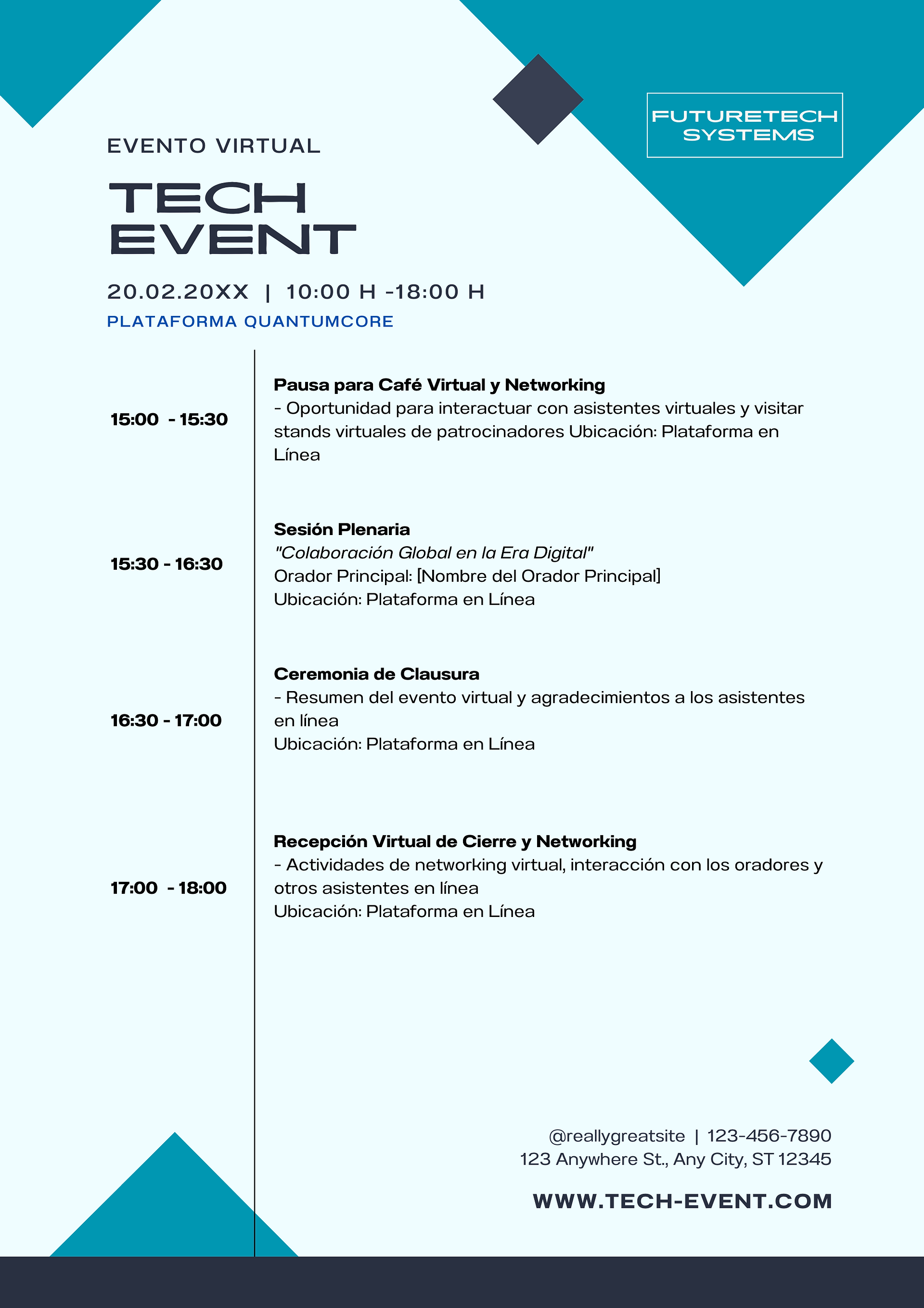Ejemplo de programa de un evento híbrido