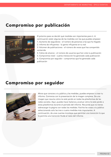 Ejemplo de un informe de RRSS