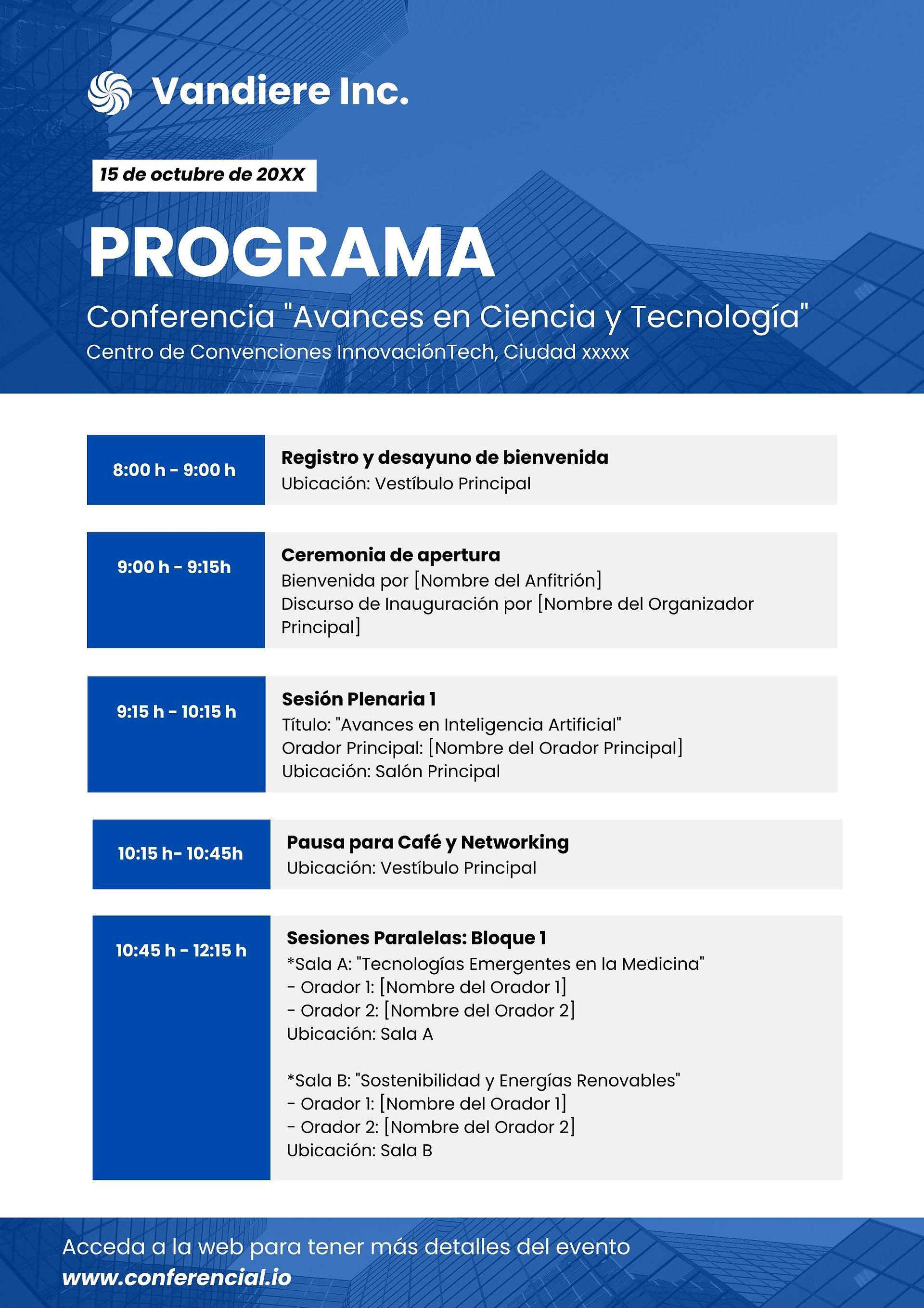 Ejemplo de un programa de una conferencia