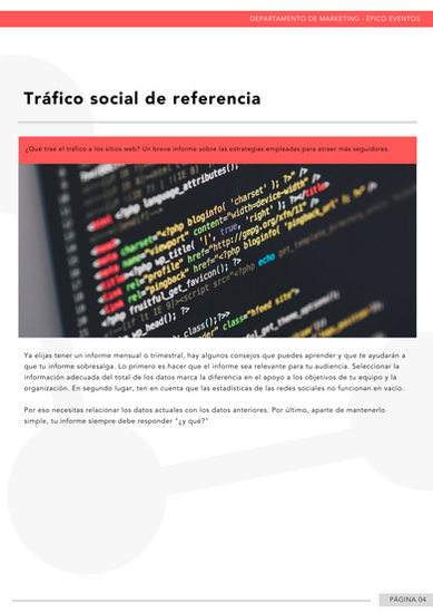 Ejemplo de un informe de RRSS