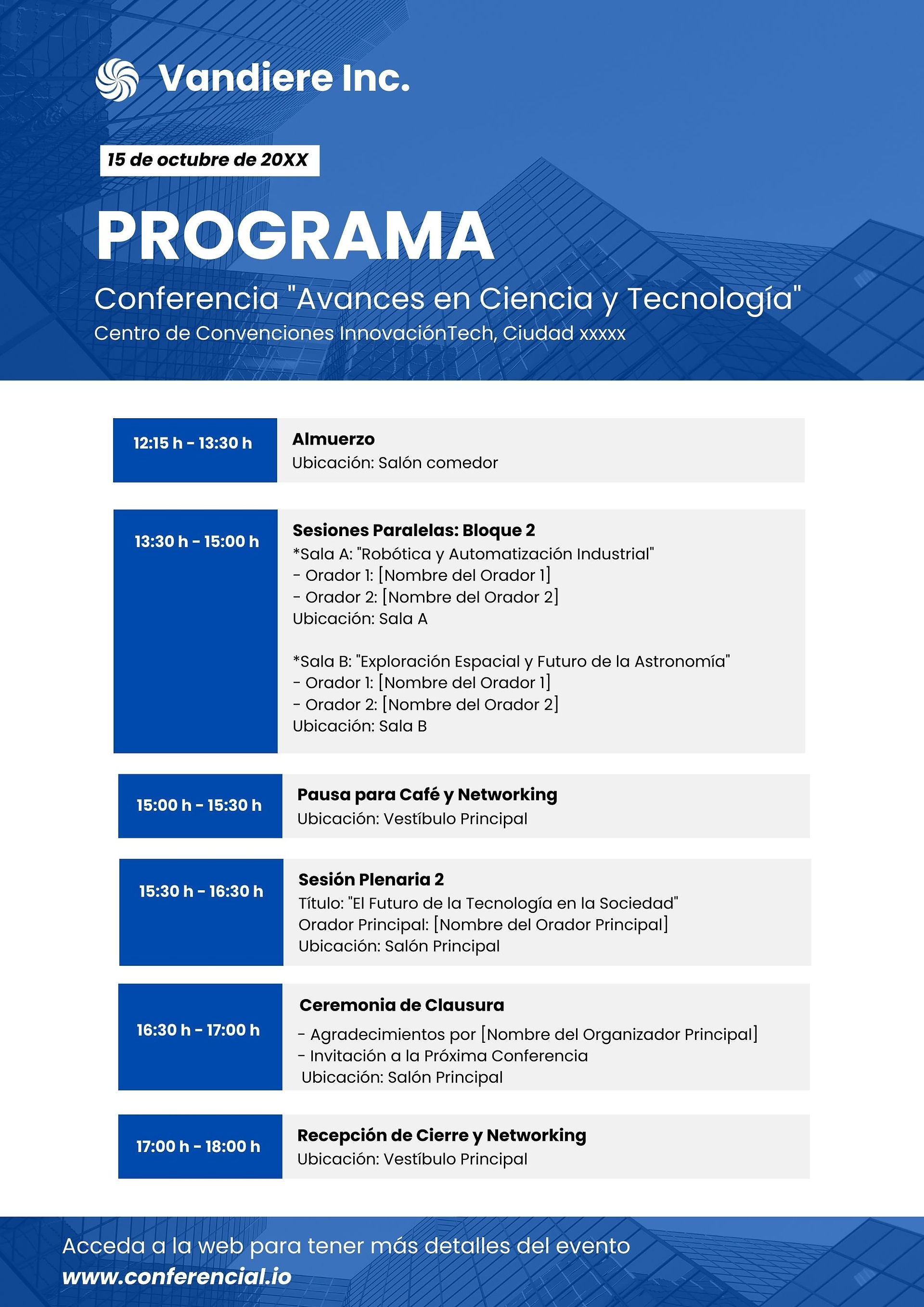 Ejemplo de un programa de una conferencia