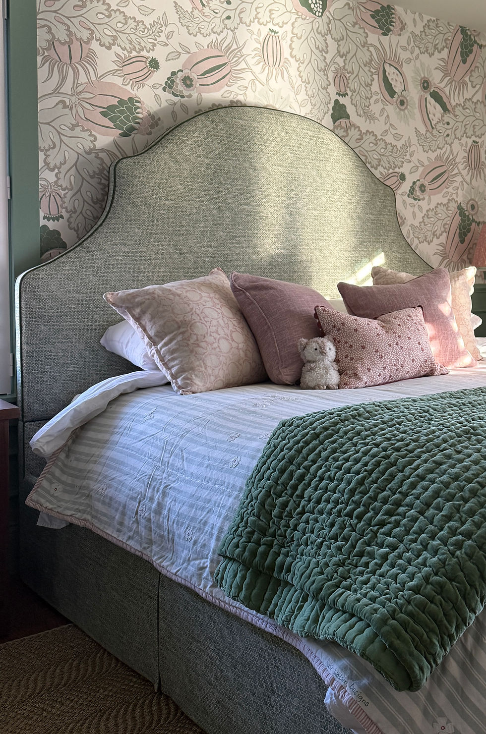 custom skirted platform bed