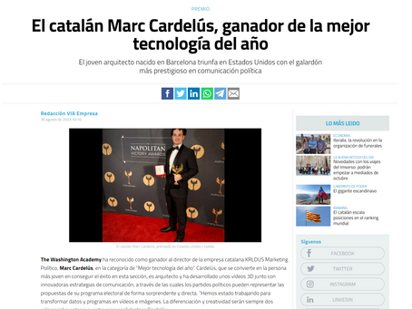El catalán Marc Cardelús, ganador de la mejor tecnología del año