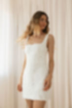 Thumbnail: White mini reception dress with beading