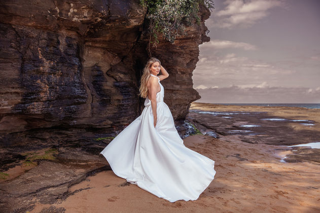 Aston pearls, Aston wedding dress, overskirt, gown, satin, wedding