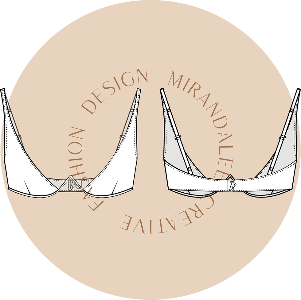 UNDERWIRED BRALETTE TECHNICAL DRAWING