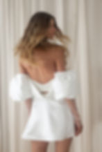 Thumbnail: Mini satin dress with lower back