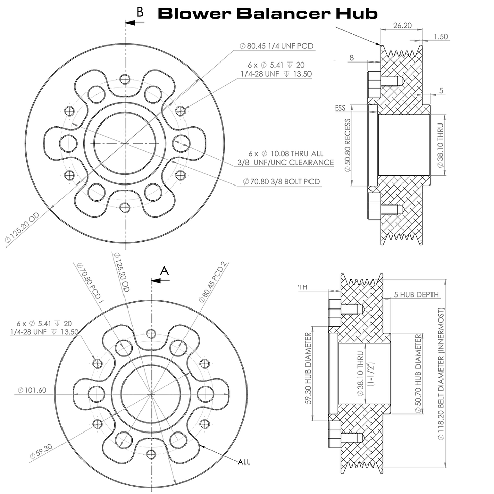 Thumbnail: Small Block Ford 6PK Blower Pulley Hub