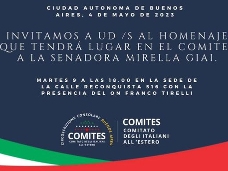 Buenos Aires : domani la commemorazione di Mirella Giai promossa dal Comites
