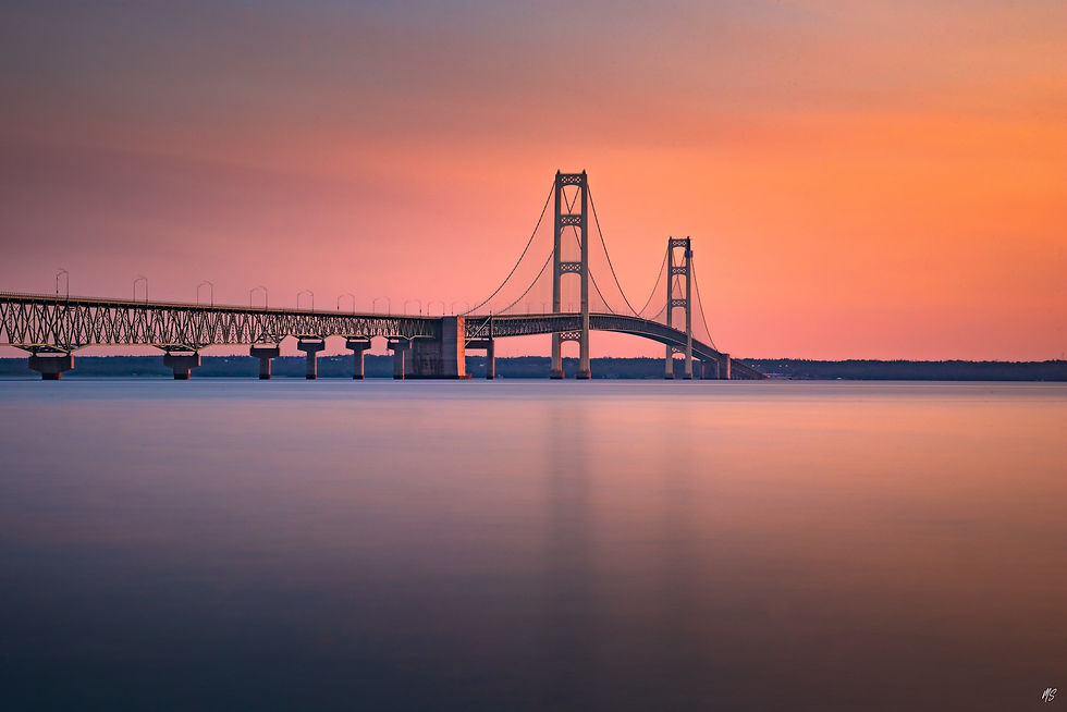 The strength and beauty of the bridge in the sunset reflects our relationship with Christ.