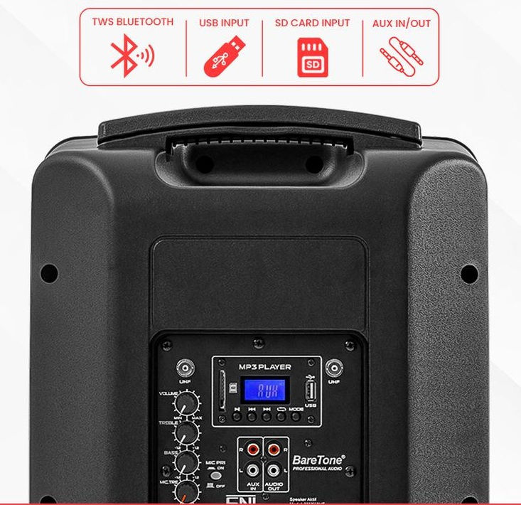 Thumbnail: Sewa BareTone MAX10HE - 10” Portable BT Speaker + Wireless Mic & Built-in Battery Jakarta, Bekasi & Tangerang Selatan
