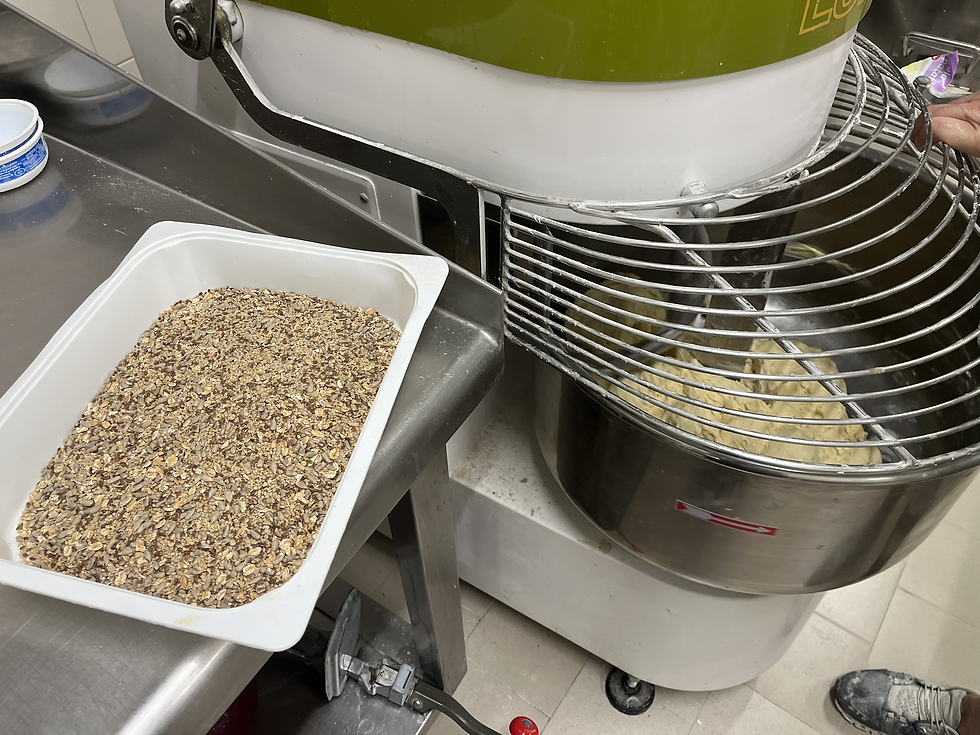 They mixed several kinds of seeds into the dough for their burger buns.