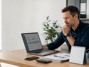 Business owner reviewing payroll and superannuation