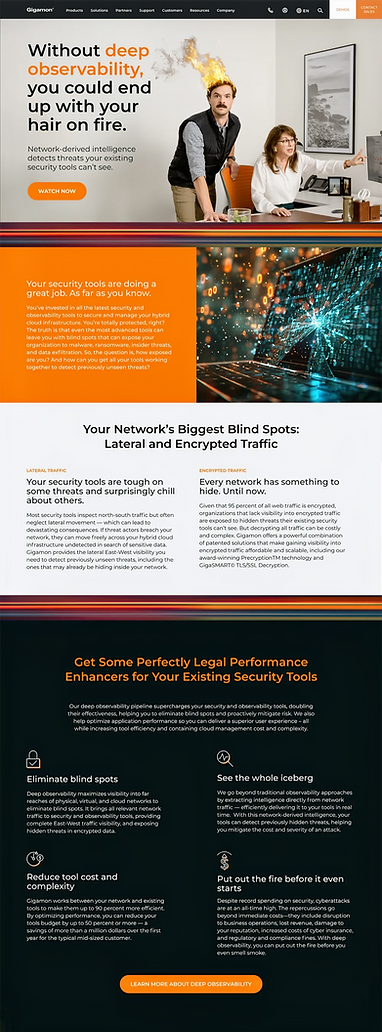 Gigamon brand campaign landing page