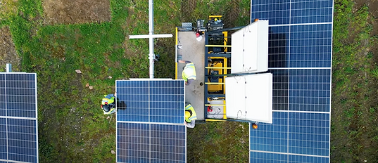 MGI Dumper V2.0 solar pv panel lifter for high access installations of agrivoltaics, solar