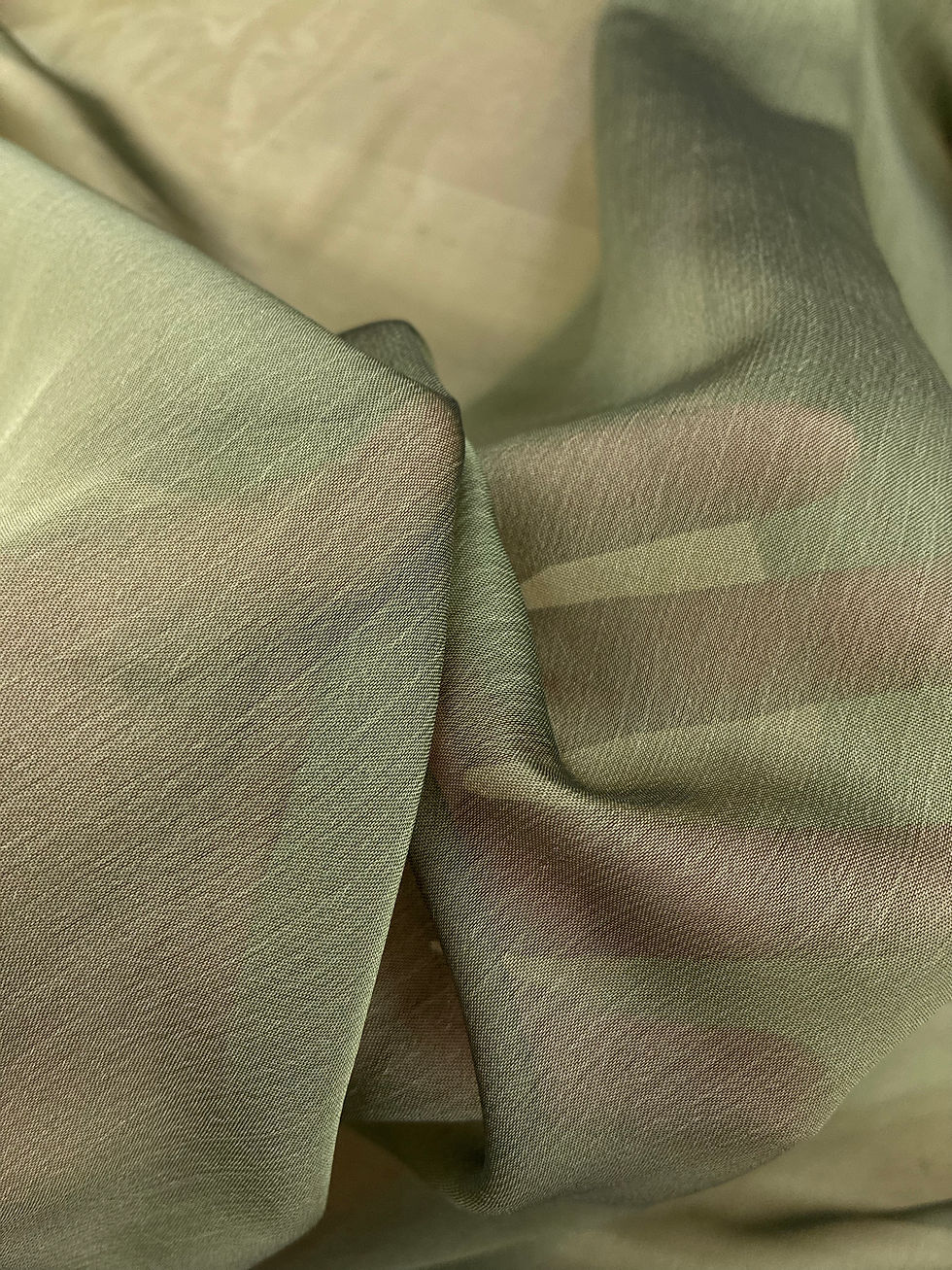 Olive sheer fabric