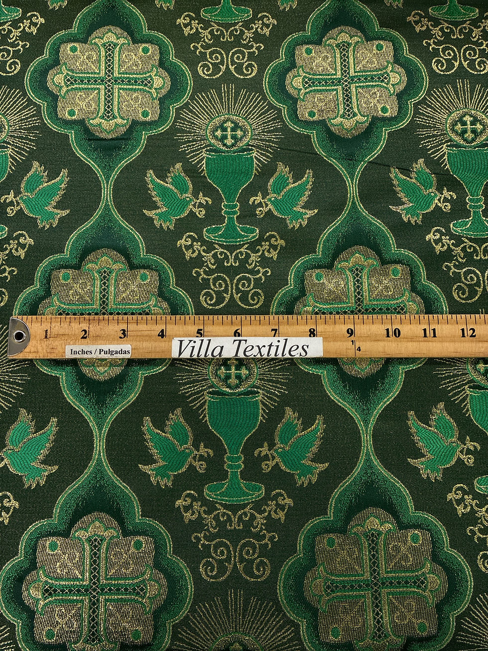 Thumbnail: religious brocade fabric with ruler