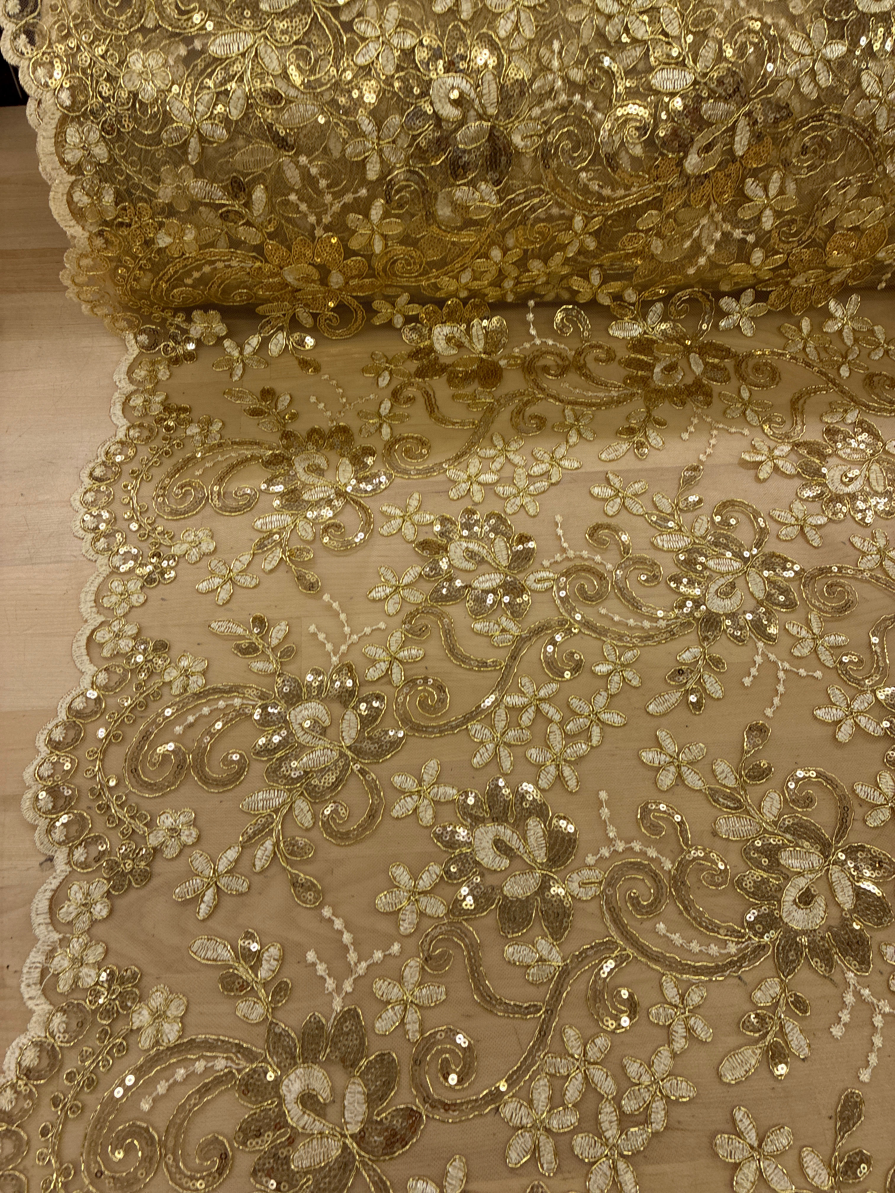 Flower Lace with Sequins - Style Isabella