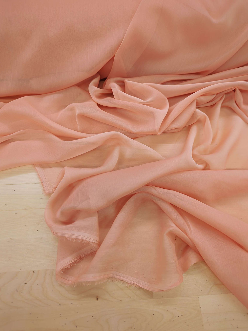 Thumbnail: peach sheer chiffon fabric