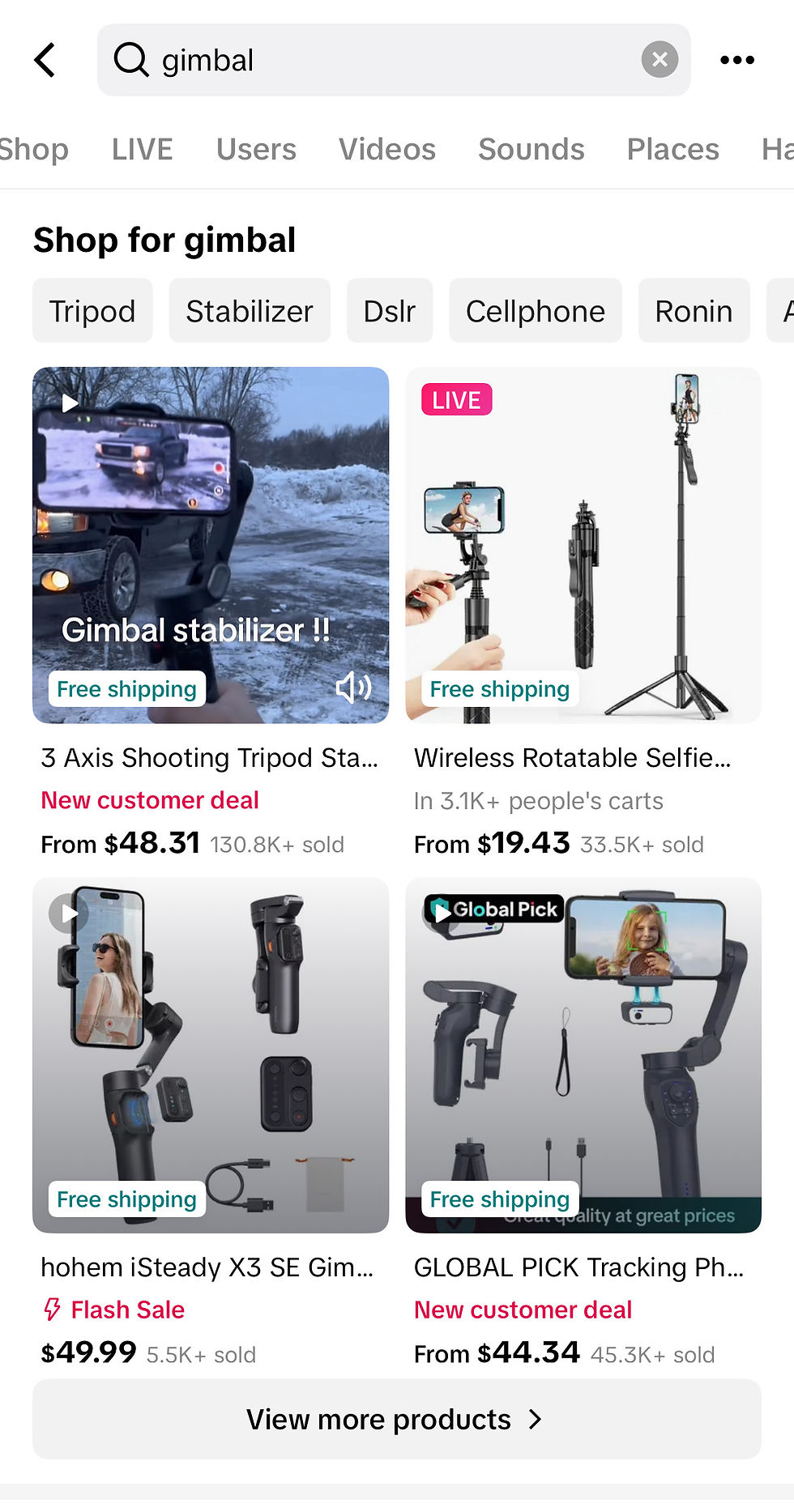TikTok Shop feature on the mobile app