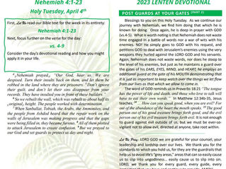 2023 LENTEN DEVOTIONAL (Holy Tuesday - Holy Week)