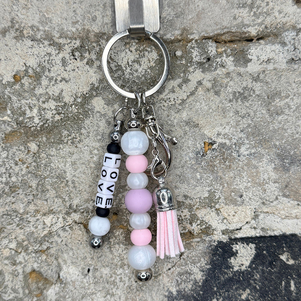 Copy of LOVE. Beaded Keychain - Matte