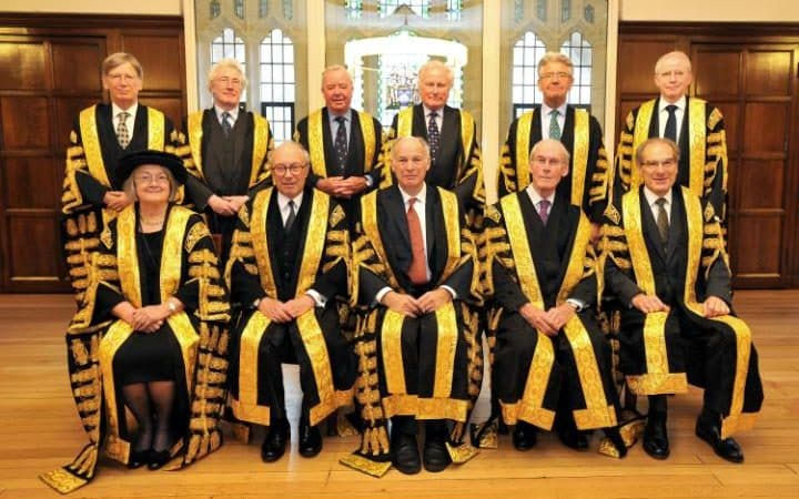 The 11 judge formation for the UKSC in Miller (photo from Telegraph)