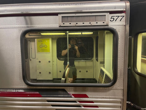 Capturing a train with 3D scanning.