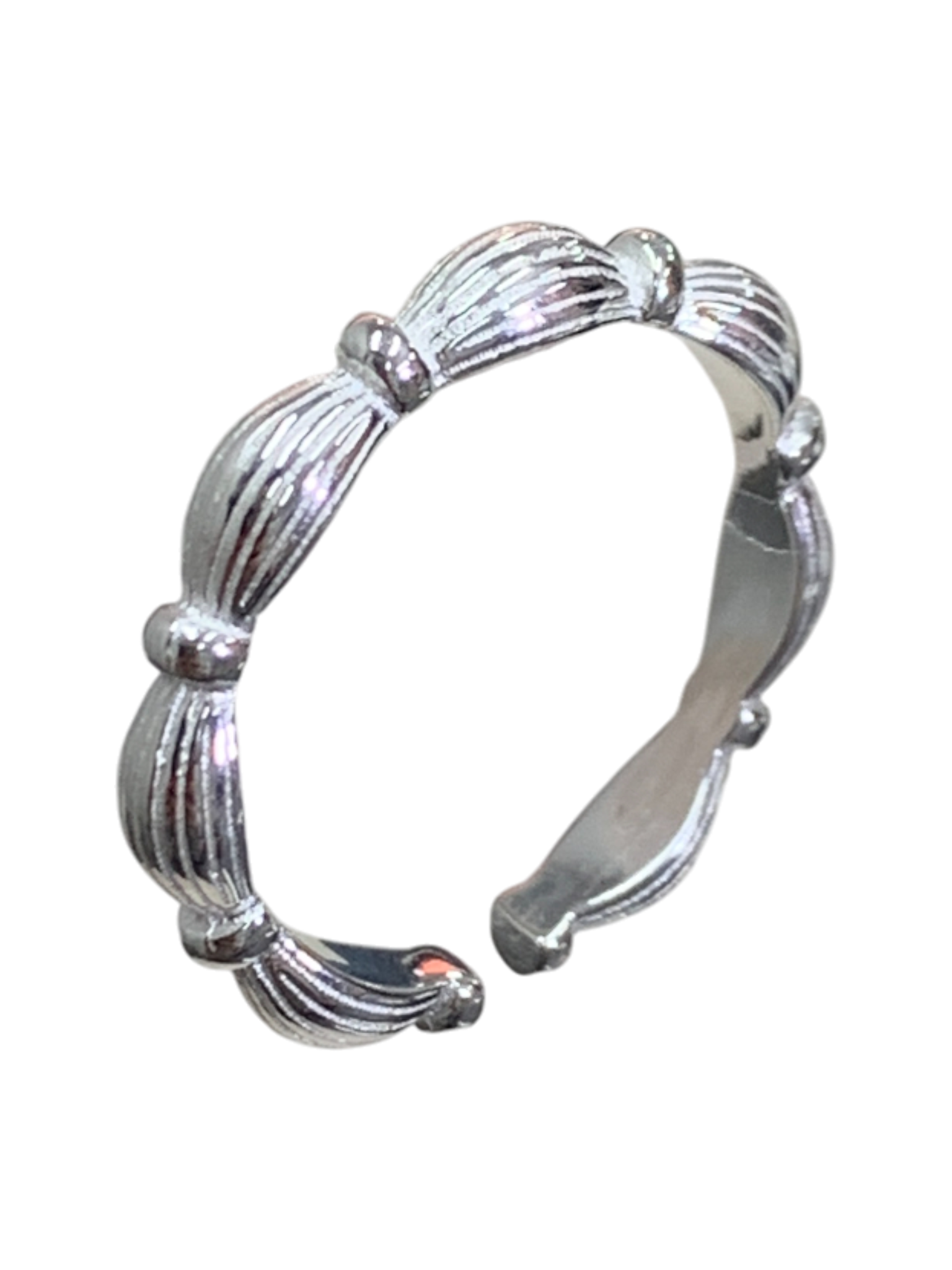 Rice Balls Pattern Open Band Ring 690