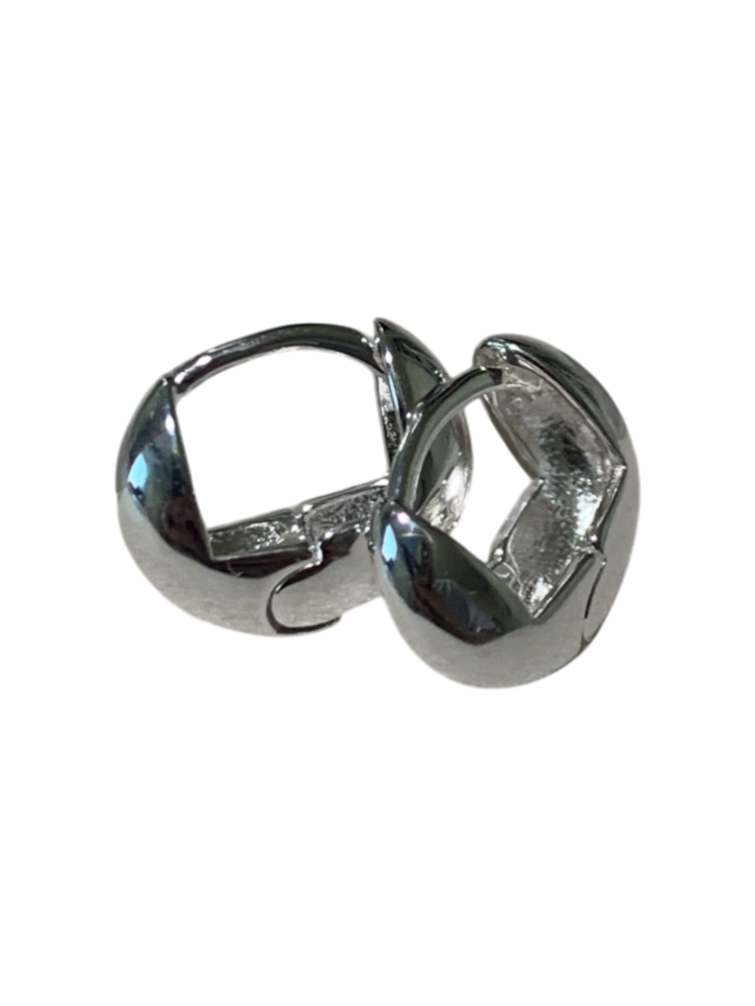 Square Inside Round Outside Huggie Hoops