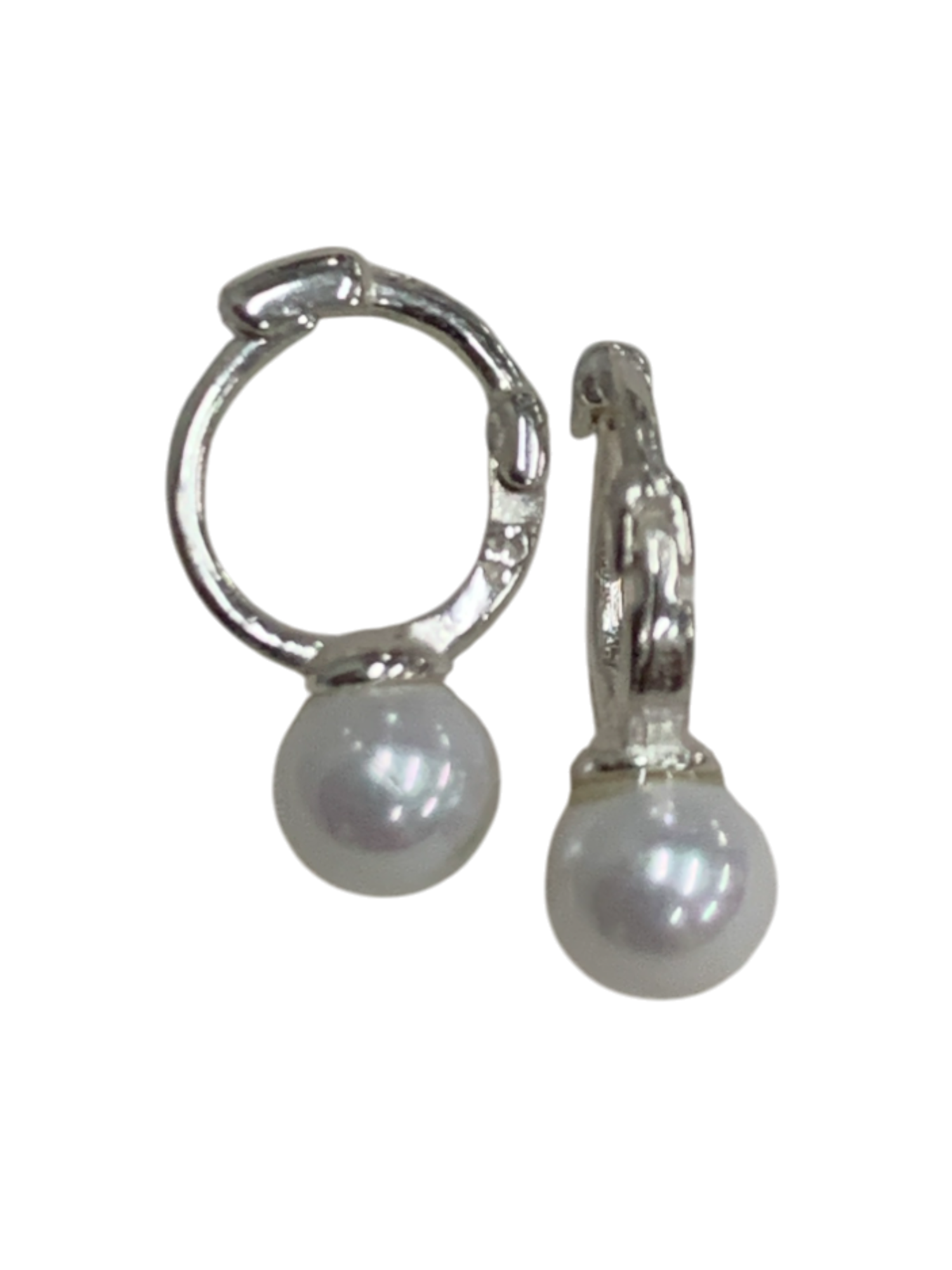 Natural Pearl Organic Huggie Hoop
