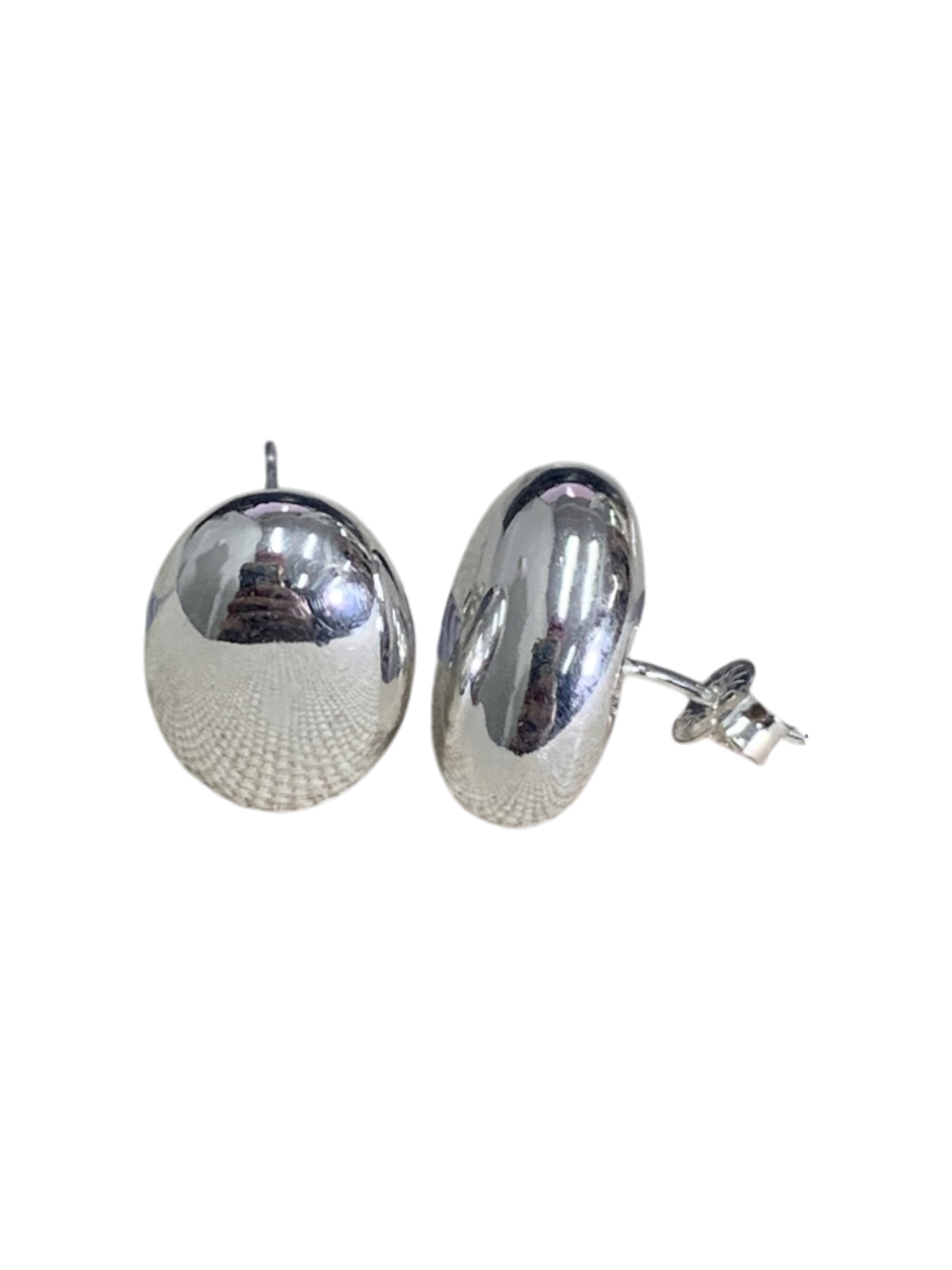 Hollow Bubble Oval Stud Earrings 14.8x10.7