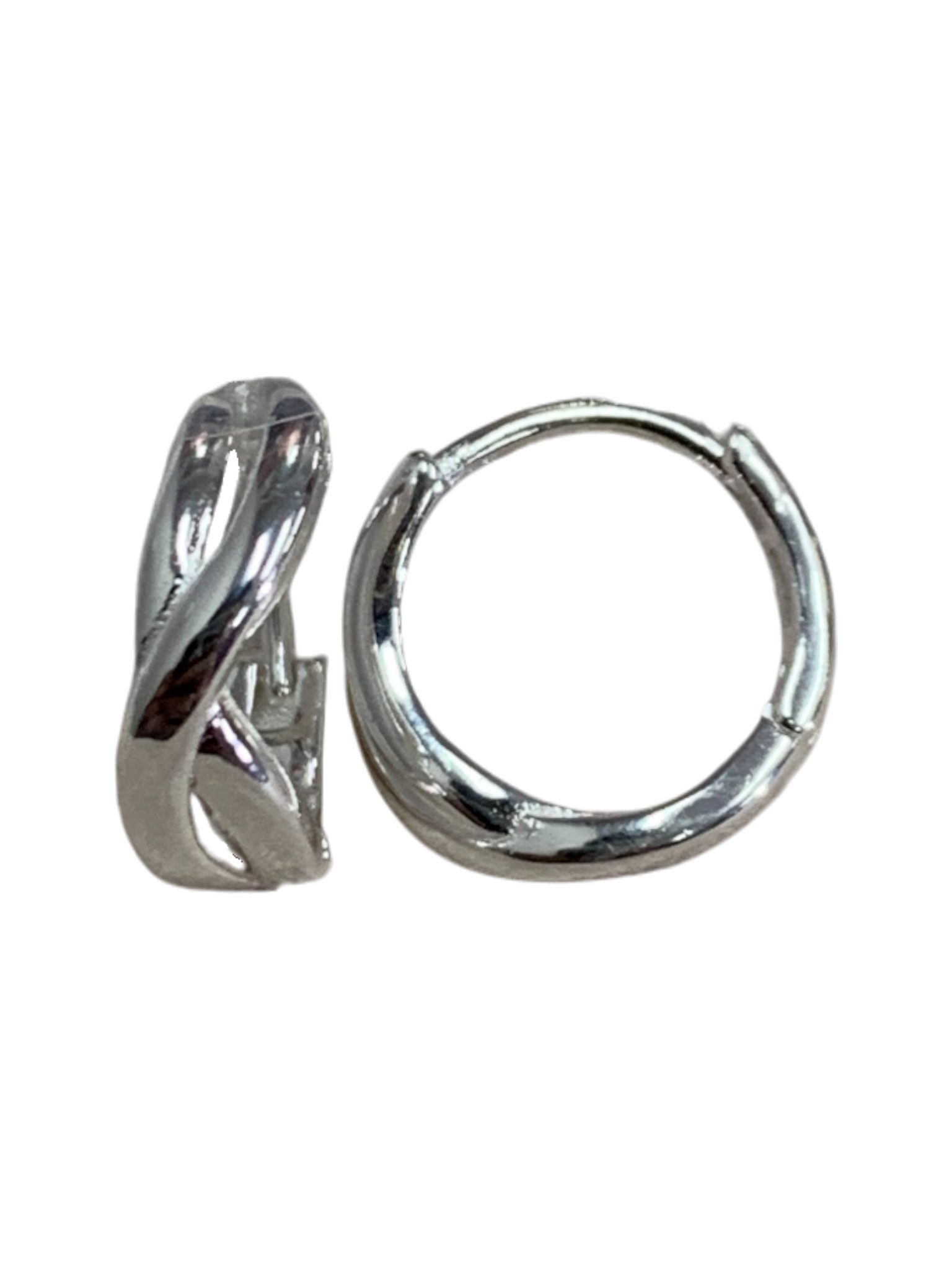 2 Lines Crossed Hoop Earrings 11.4x1.2