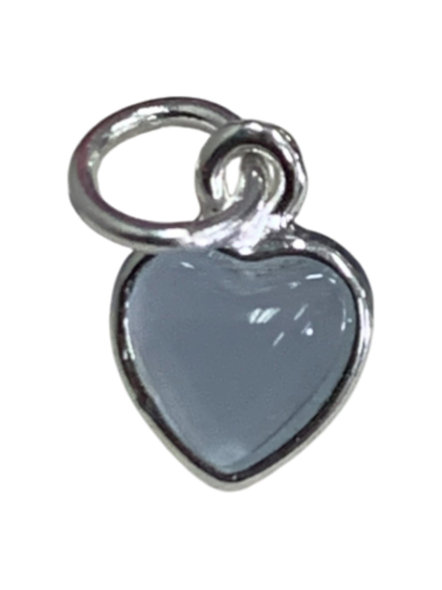 Simple White Stone Heart Charm