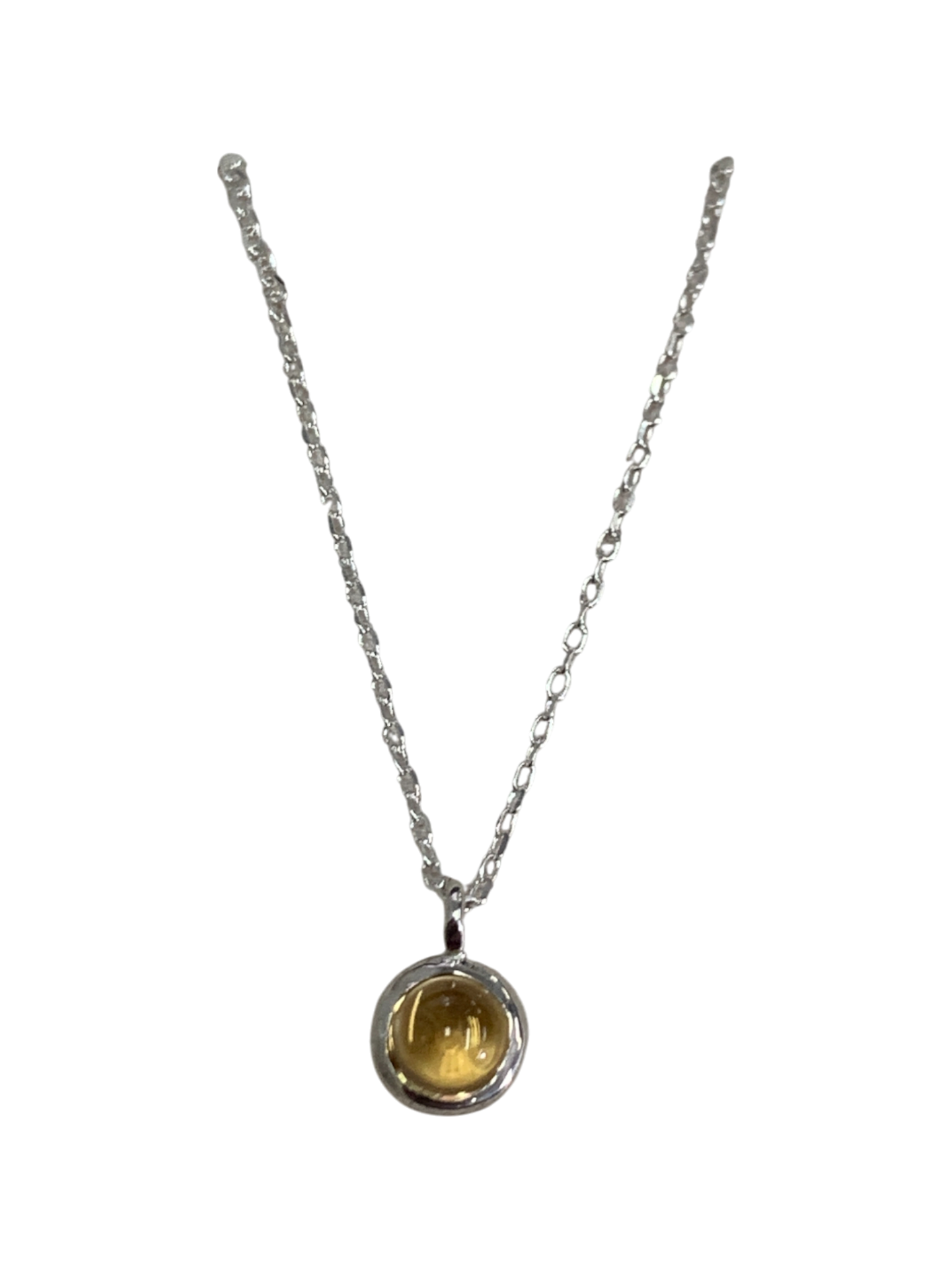 Tiny Citrine Pendant Necklace 667